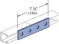 Allied Powerstrut - Power-Strut PS 888 EG Electrogalvanized 4-Hole Channel Splice Plate