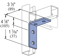 Allied Powerstrut - Power-Strut PS 607 EG Electrogalvanized 4-Hole Corner Channel Angle Fitting