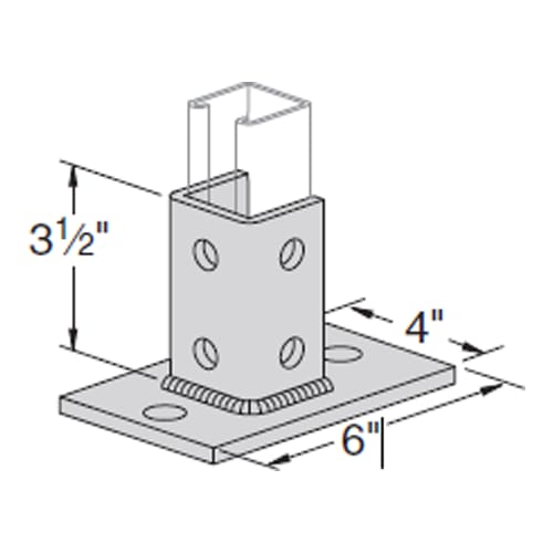 Allied Powerstrut - Power-Strut PS 3025 EG 1-5/8 x 1/4 Inch Electrogalvanized Channel Post Base