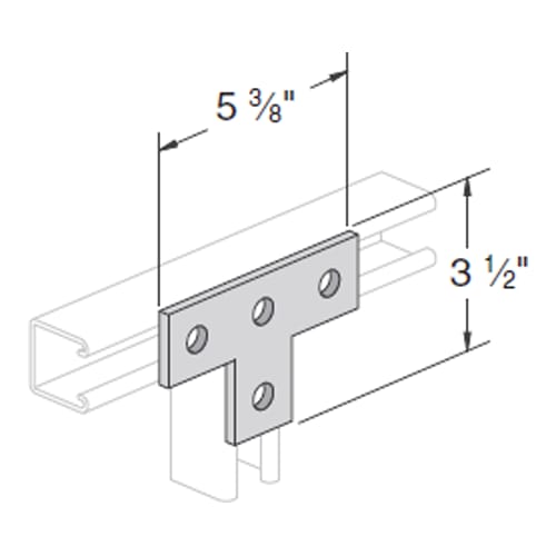 Allied Powerstrut - Power-Strut PS 714 EG Electrogalvanized Channel Tee Plate Fitting