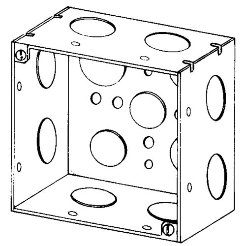 Appleton Electric - Appleton 4SD-3/4 4" Square Outlet/Switch Box, 2-1/8" Deep, 30.3cu.in, 1/2" & 3/4" Knockouts, Welded, Steel