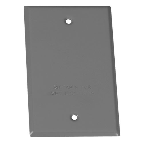 Appleton Electric - Appleton Group WCB1 4.56 x 2.76 Inch Gray Epoxy Powder Coated Stamped Aluminum 1-Gang Universal Blank Weatherproof Cover