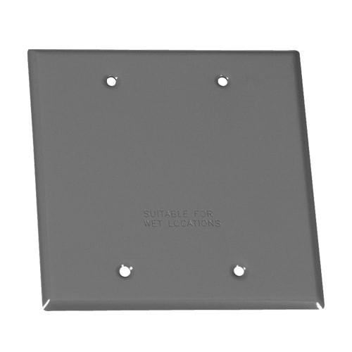 Appleton Electric - Appleton Group WCB24 2-Gang Stamped Aluminum Gray Blank Weatherproof Cover
