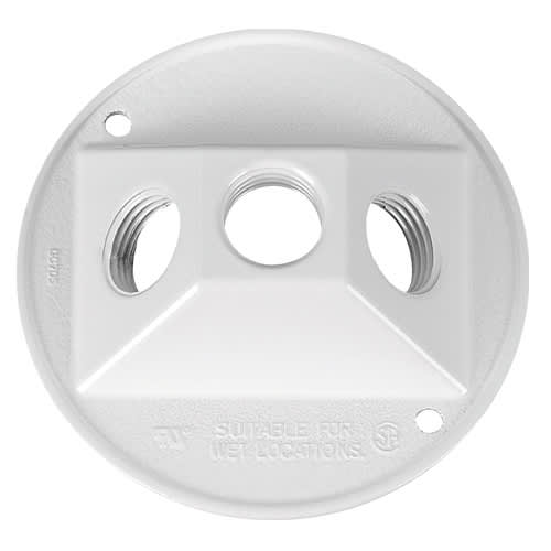 Appleton Electric - Appleton Group WCR350W 3-1/2 Inch Gray Die-Cast Aluminum Raised Round Weatherproof Cover