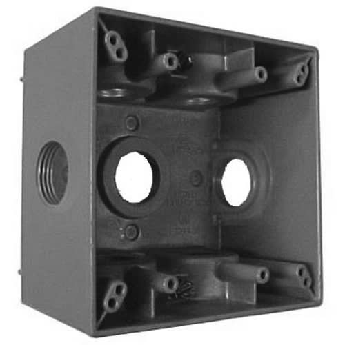 Appleton Electric - Appleton WDK250 1/2" Epoxy Powder Coated Die-Cast Aluminum 2-Gang Weatherproof Outlet Box and Extension