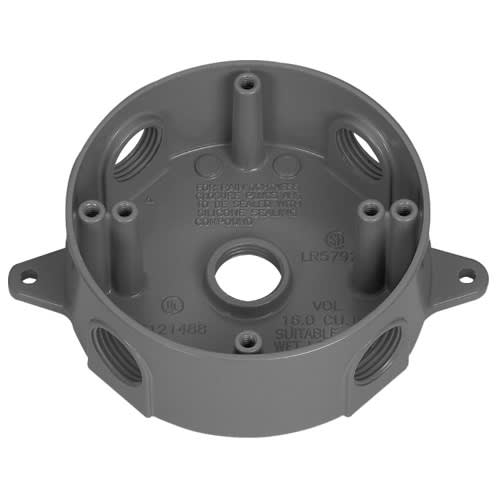 Appleton Electric - Appleton WRX50 1/2" Gray Epoxy Powder Coated Die-Cast Aluminum Round Weatherproof Outlet Box and Extension