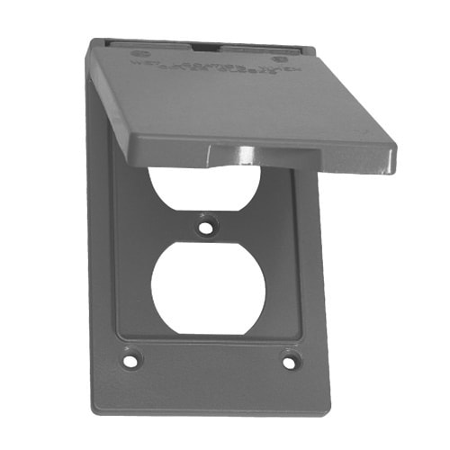 Appleton Electric - Appleton Group WVD1 4.56 x 2.81 Inch Gray Die-Cast Aluminum 1-Gang Vertical GFCI Self Closing Weatherproof Cover