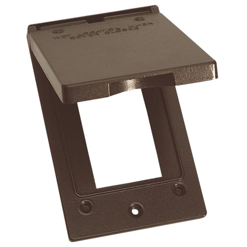 Appleton Electric - Appleton Group WVG1B 2.81 x 4.56 Inch 1-Gang Gray Die-Cast Aluminum Vertical Rectangular GFCI Outlet Box Self Closing Cover