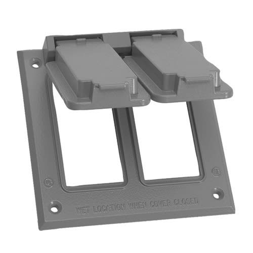 Appleton Electric - Appleton WVGG2 Self Closing 2-Gang Aluminum Gray Weatherproof Cover