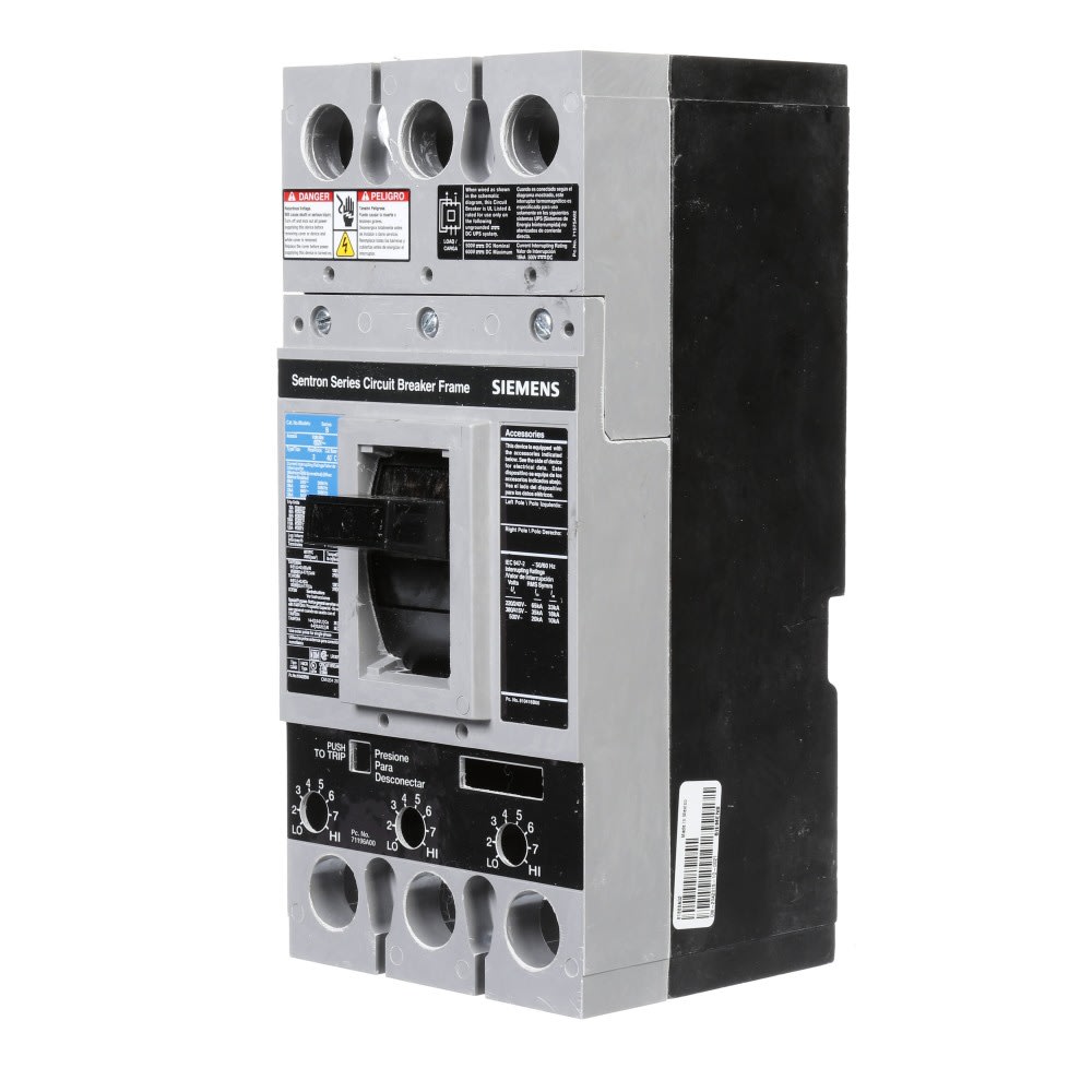 Siemens - Siemens FD63B100 3-Pole 600 VAC 100 Amp 22 kA Interchangeable Trip Thermal Magnetic Molded Case Circuit Breaker