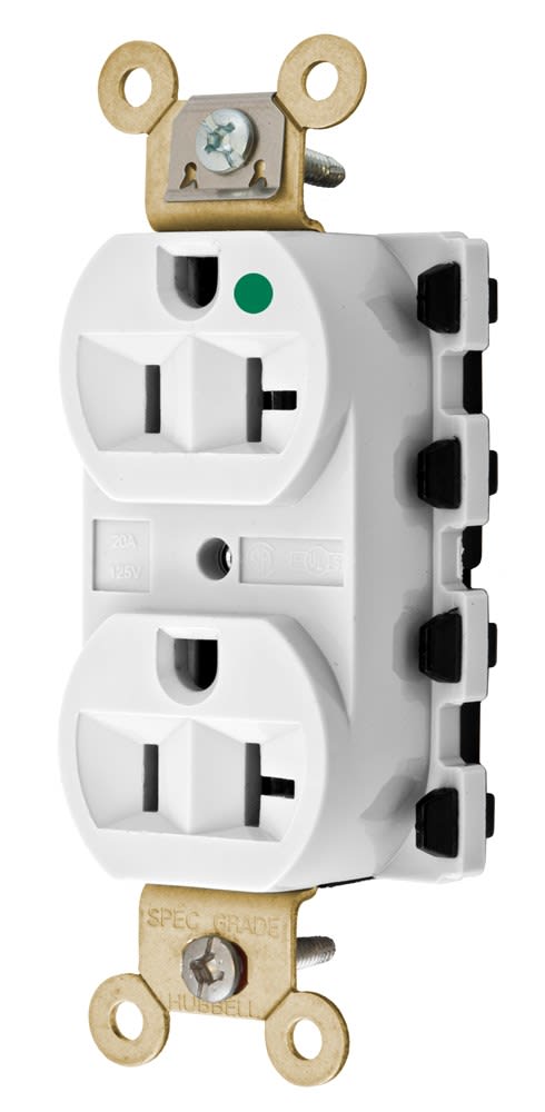 Hubbell Wiring Device - Hubbell SNAP8300WA Snap2Connect® 20A/125V HG DPLX, WHITE