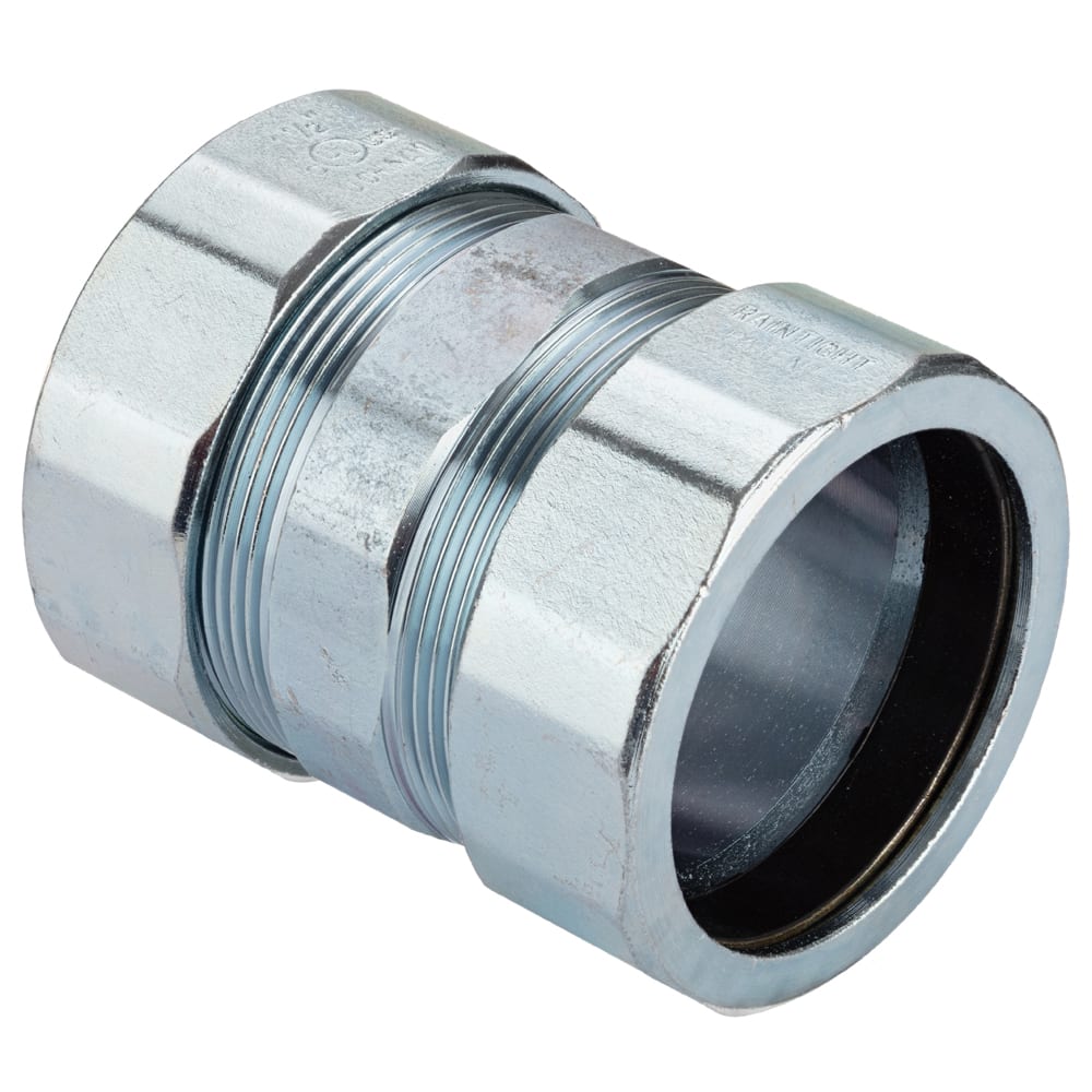 Bridgeport Fittings - Bridgeport 3104-RT 1-1/2" Rigid/IMC Conduit Compression Coupling, Raintight, Steel
