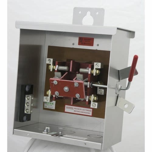 Ronk Electrical Industries Inc - RONK ELECTRICAL INDUSTRIES 7103 2-POLE SINGLE-PHASE 100 AMP 240 VOLT MANUAL OPERATED NON-FUSIBLE TRANSFER SWITCH
