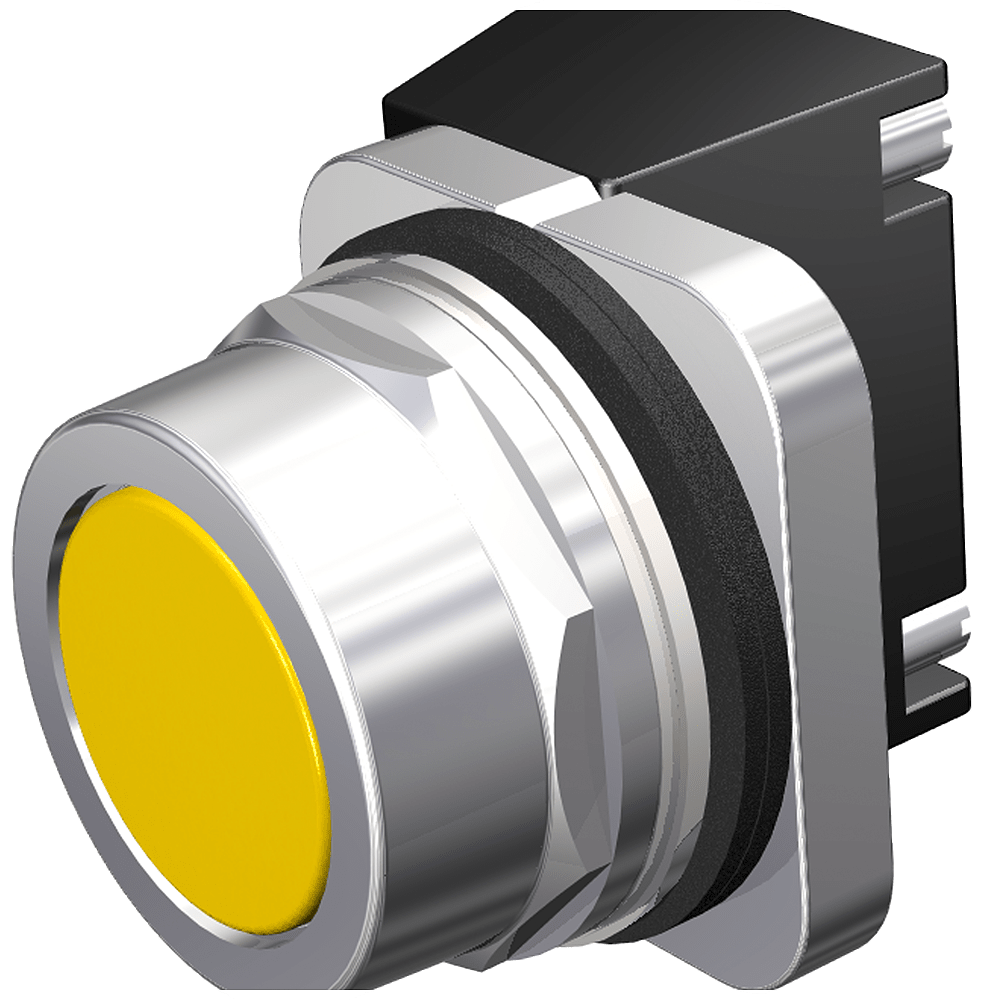 Siemens - Siemens 52PA8A4K 30 mm 600 Volt 12 Amp 1NO 2-Position Momentary Yellow Metal Bezel Non-Illuminated Push Button