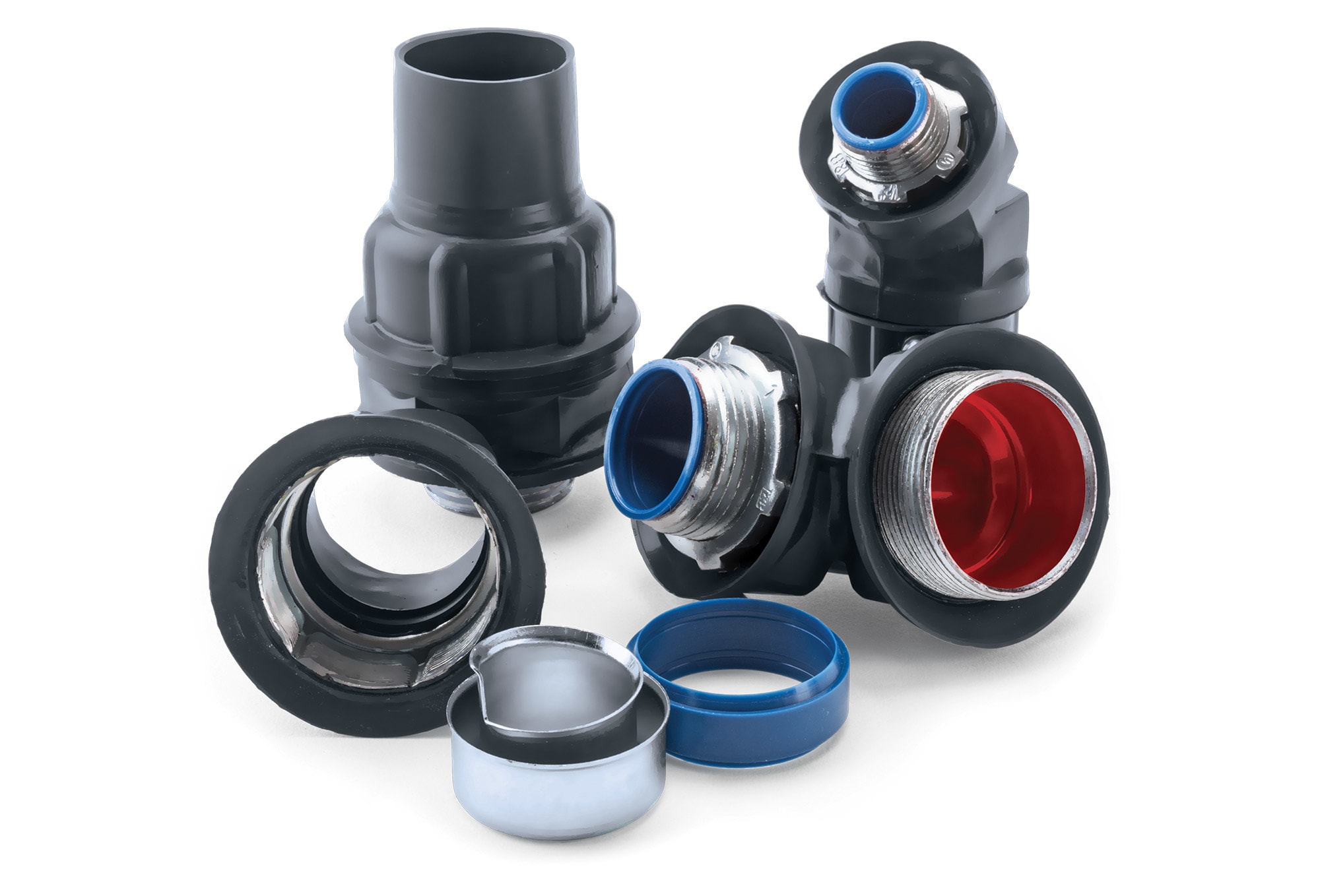 RobRoy - Plasti-Bond PR5332 1/2 Inch 40 Mil Gray PVC Ferrous Metal Straight Liquidtight Flexible Conduit Connector