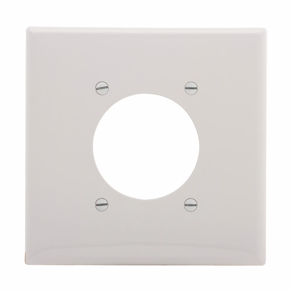 Cooper Wiring Device Arrow/Eagle - CWD PJ703W WLPLT 2G SGL REC W/2.15"HOLE POLY MID WH