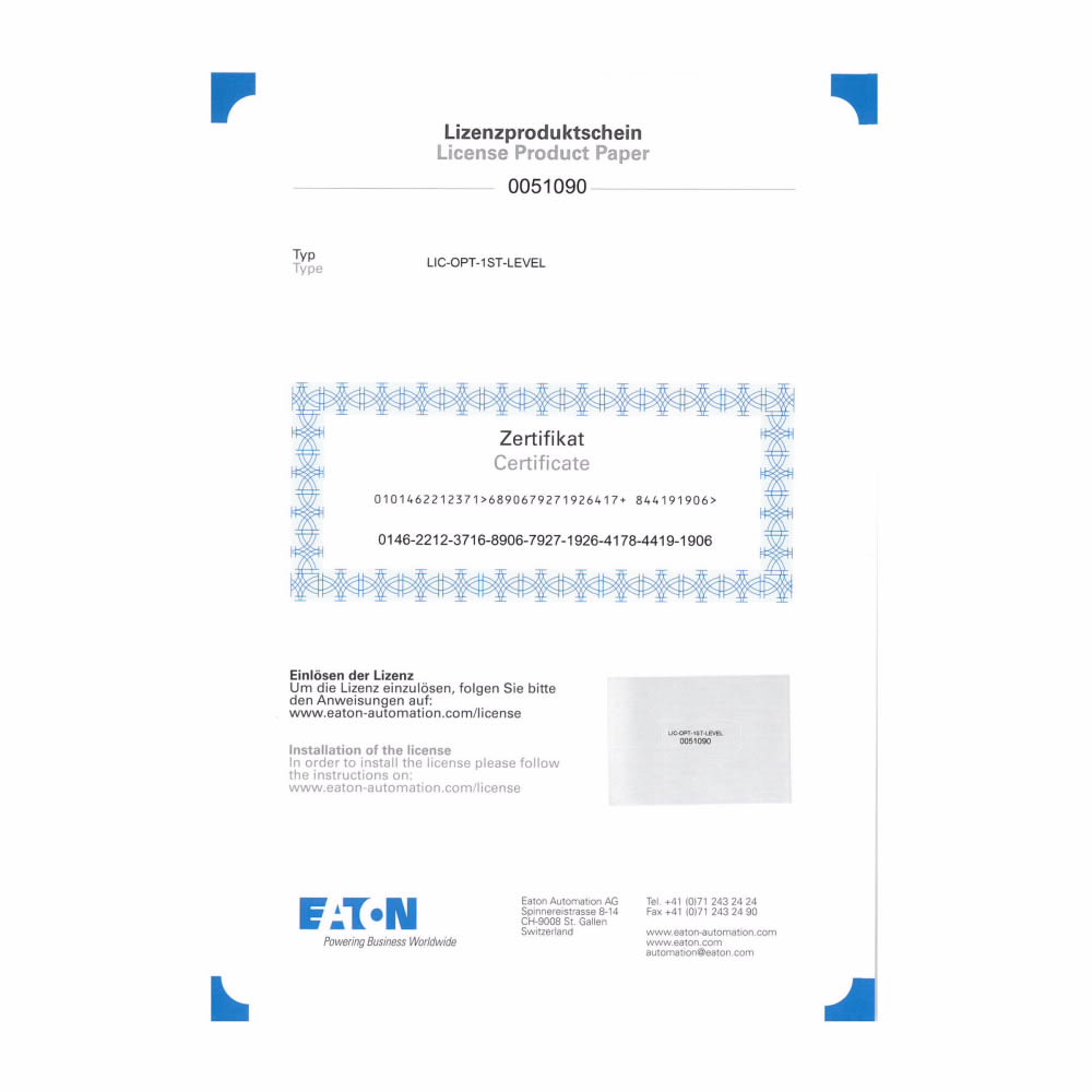 Cutler-Hammer / Eaton - ETN LIC-OPT-2ND-LEVEL LICENSE PRODU