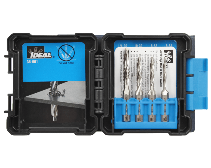 Ideal Industries - 36-601 Standard Drill/Tap 4-PC Kit