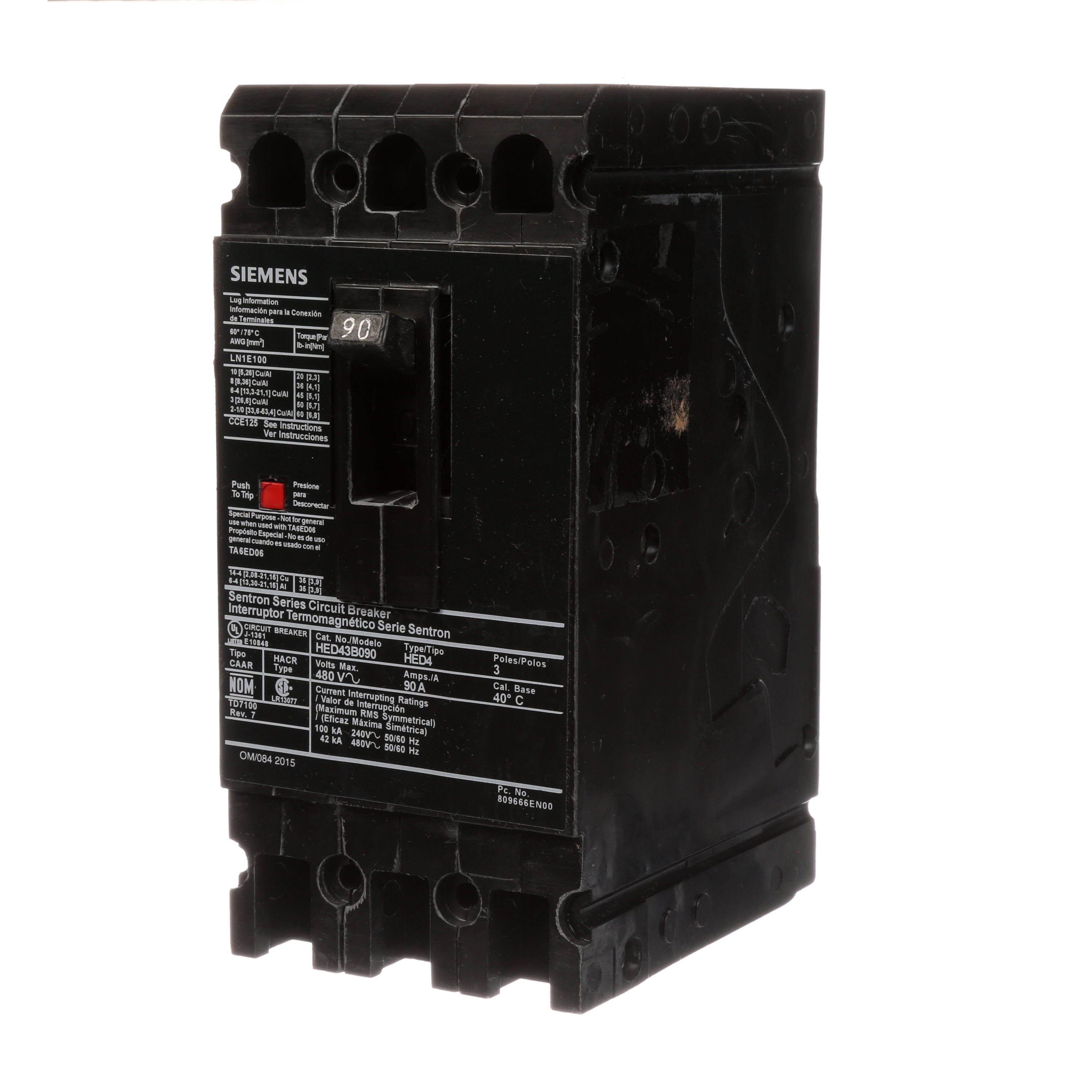 Siemens - Siemens HED43B090 MCCB, 3P, 480