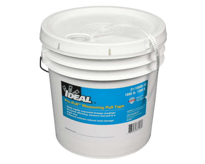 Ideal Industries - Ideal 31-1800B-13 1/2" x 1300ft Pro-Pull™ Conduit Measuring Pull Tape, 1800lb Tensile Strength (Bucket)