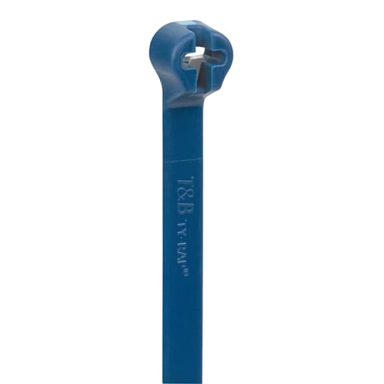 Thomas & Betts Co - ABB TY525M-ADT Ty-Rap® 7.2" Cable Tie, Antimicrobial Detectable, 50lb Tensile Strength - Blue