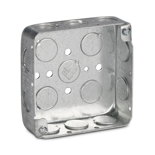 Thomas & Betts Co - Steel City 52141-1/2 4 Inch 1-1/4 Deep Steel Square Box with 1/2 Inch Knockout