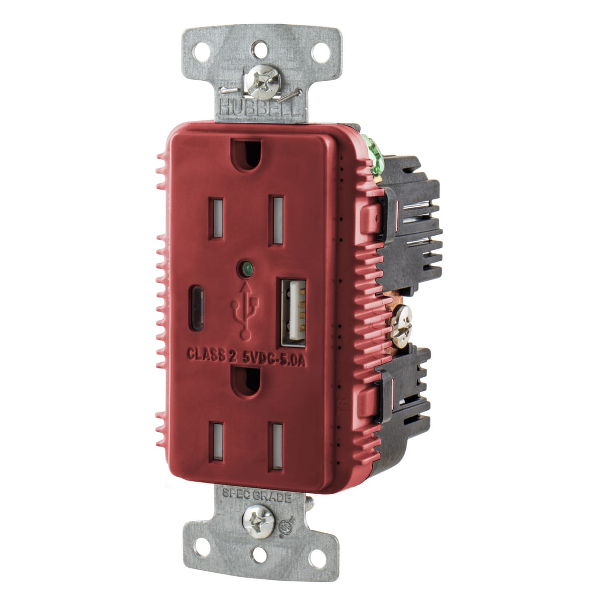 Hubbell Wiring Device - HWDK USB15AC5R RCPT DUP 15A 125V 5A