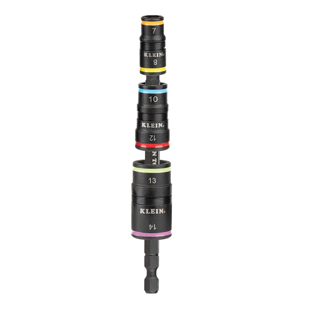 Klein Tool - Klein 32933M 6-in-1 Impact-Rated Flip Socket, 7mm, 8mm, 10mm, 12mm, 13mm, 14mm