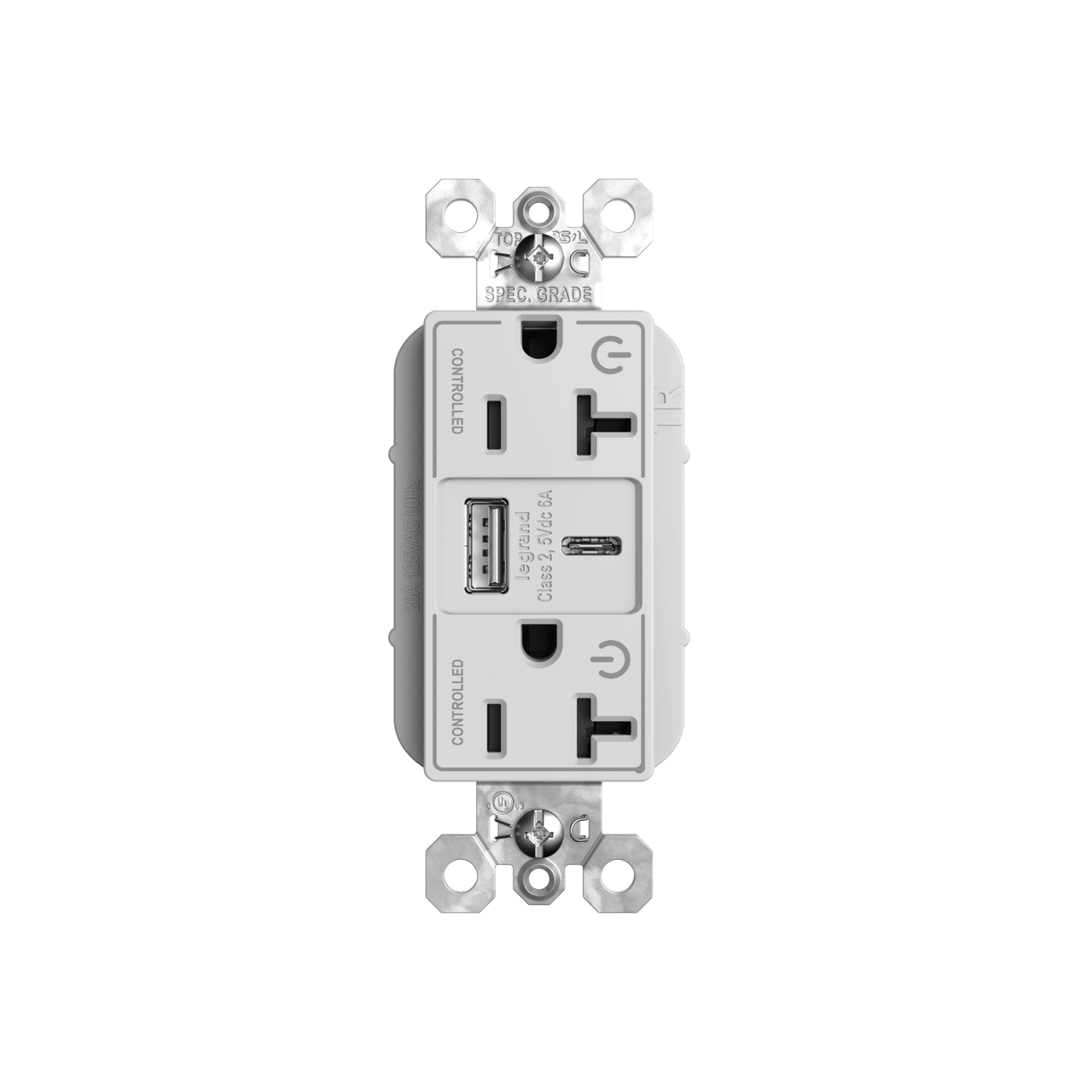 Pass & Seymour / Legrand - P&S TR20USBAC6CDW 20A 125V TR+USBA+