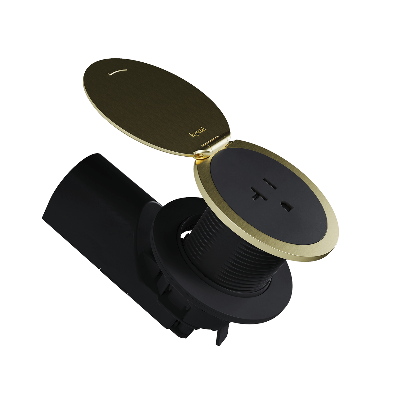 Pass & Seymour / Legrand - Pass & Seymour CP498LCB Surface Style Kitchen Countertop Outlet Lid, Metal, Champagne Bronze
