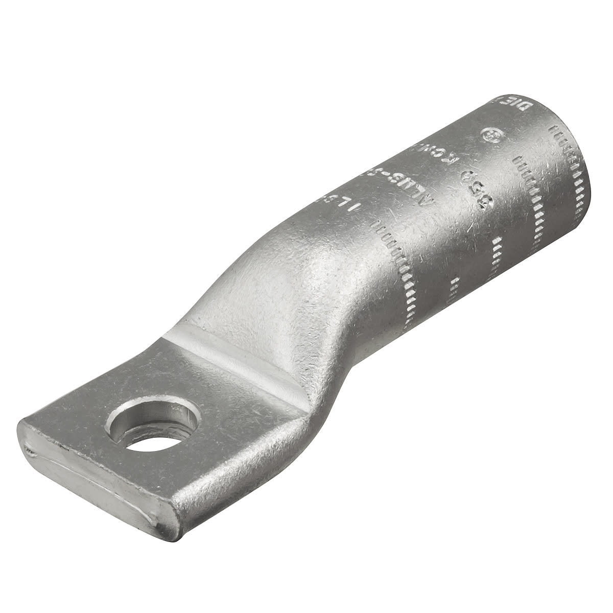 Ilsco - Ilsco ALNS-1/0-12 SureCrimp® Aluminum Compression Lug, Conductor Size 1/0, 1 Hole, 1/2in Bolt Size, Long Barrel, No Sight Window, Tin Plated, UL, CSA