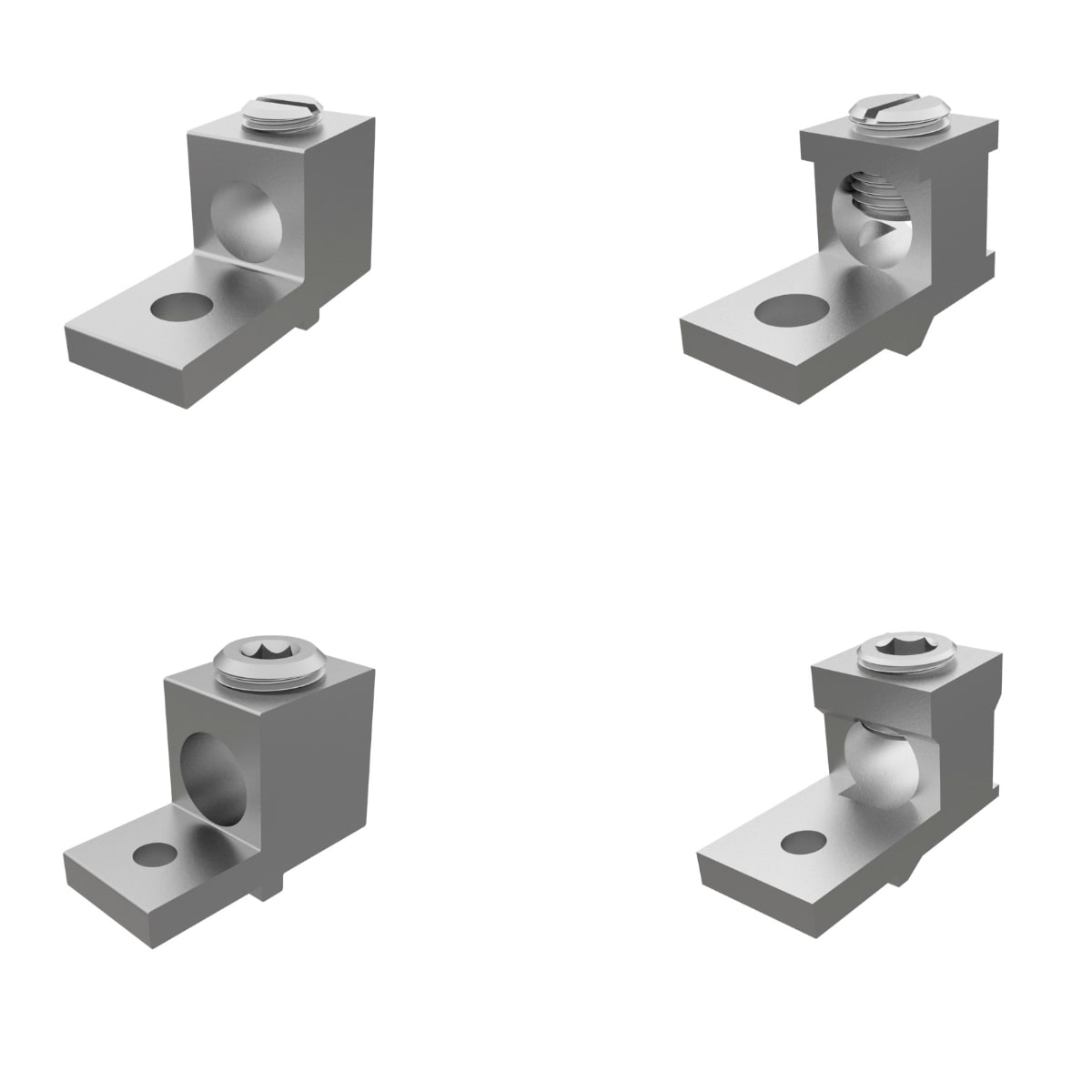 Ilsco - Ilsco ATTA-250-14 Aluminum Anti-Turn Mechanical Lug, Conductor Range 250-6, 1 Conductor, 1/4in Bolt Size, Tin Plated, UL, CSA