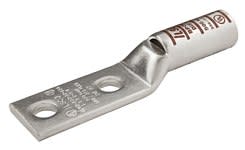 Ilsco - Ilsco CLWD-8-14-58 SureCrimp® Copper Compression Lug, Conductor Size 8, 2 Holes, 1/4in Bolt Size, 5/8in Hole Spacing, Long Barrel, Sight Window, Tin Plated, UL, CSA