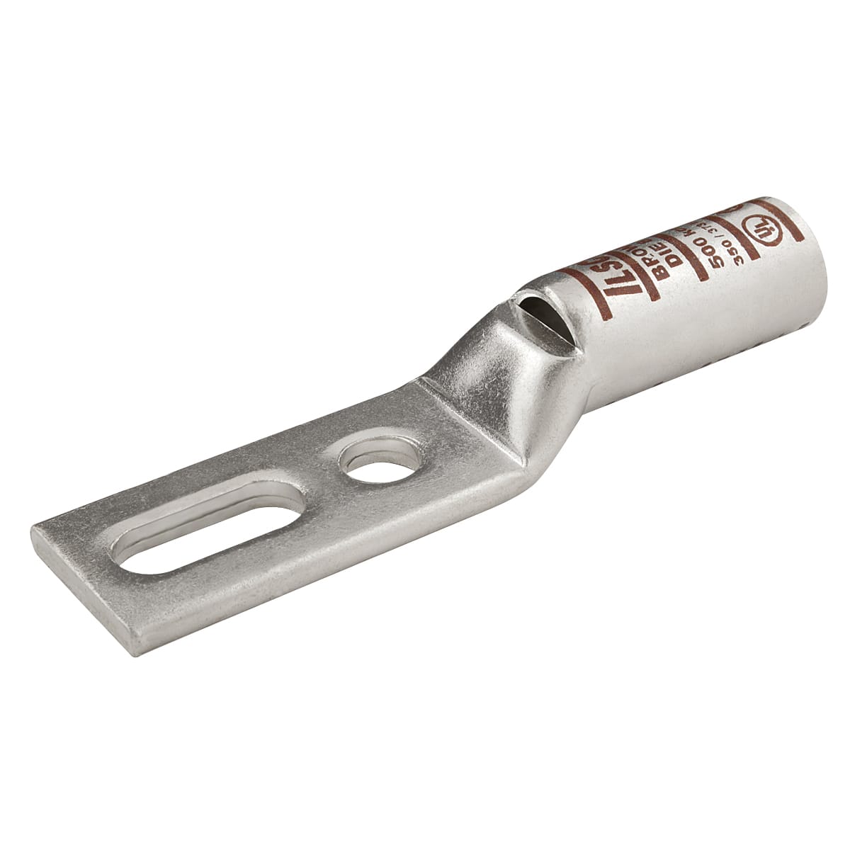 Ilsco - ILSCO CLWDS-2-38-58-1 2 AWG 3/8 Inch Stud Electrotinned Copper Long Barrel 2-Hole Compression Cable Lug