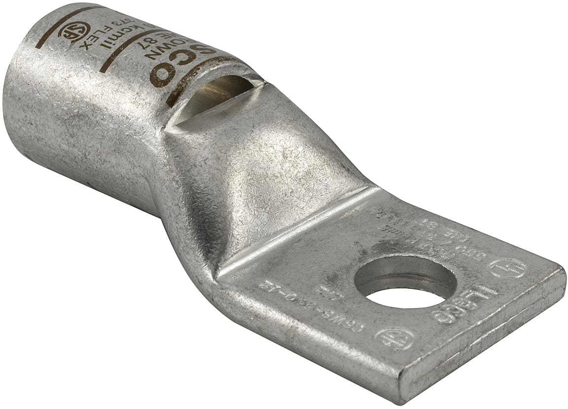 Ilsco - Ilsco CSWS-250-14 SureCrimp® Copper Compression Lug, Conductor Size 250, 1 Hole, 1/4in Bolt Size, Standard Barrel, Sight Window, Tin Plated, UL, CSA