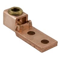 Ilsco - Ilsco LO-0-S Copper Mechanical Lug, Conductor Range 1/0-14, 1 Port, 2 Holes, 1/4in Bolt Size, 7/8in Hole Spacing, Seamless, UL, CSA