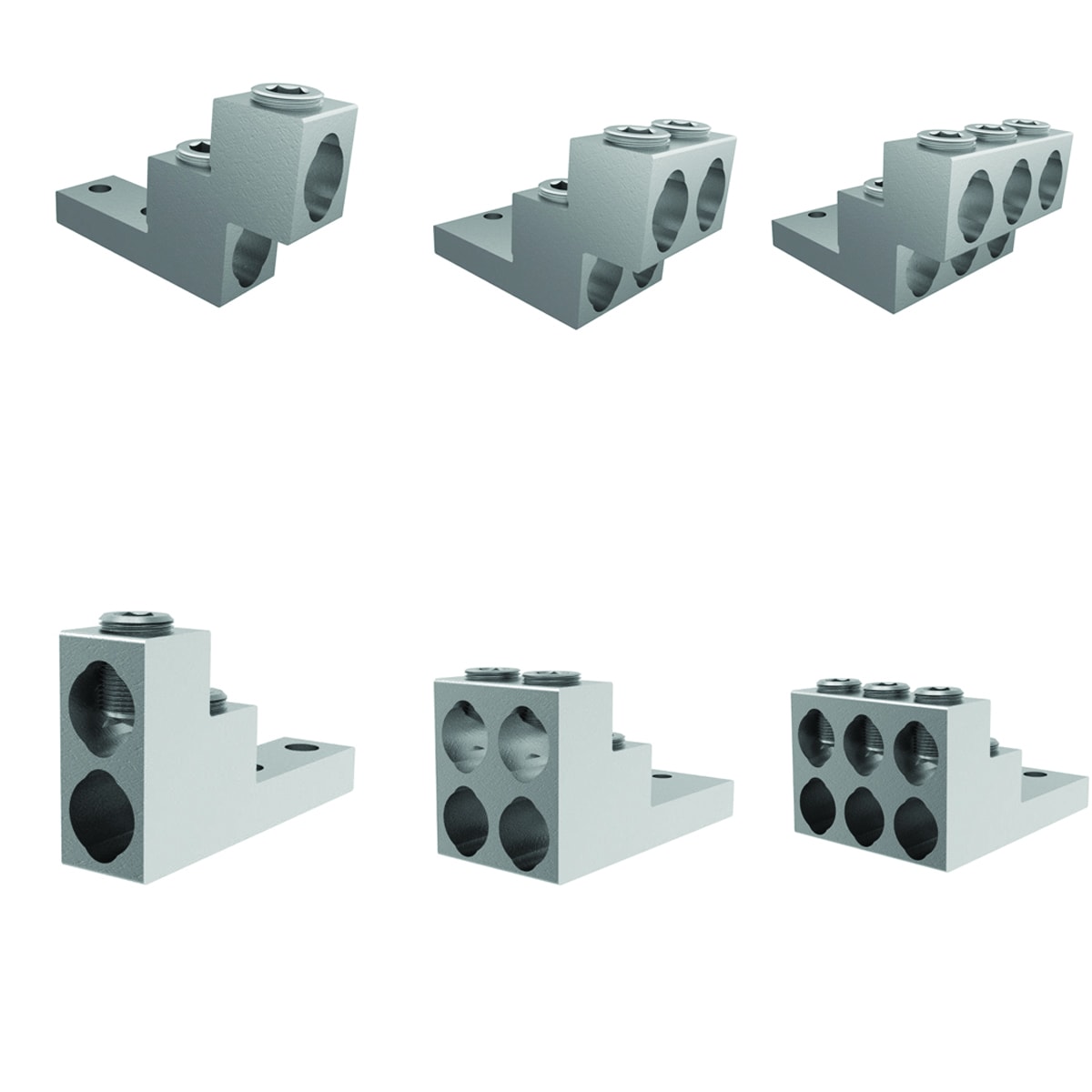 Ilsco - Ilsco PBMW-2-750-38 Aluminum Panelboard Lug, Multi Wire, Dual Rated, Conductor Range 750-2, 2 Ports, 2 Holes, 3/8in Bolt Size, 1-3/8in Hole Spacing, Tin Plated, UL, CSA