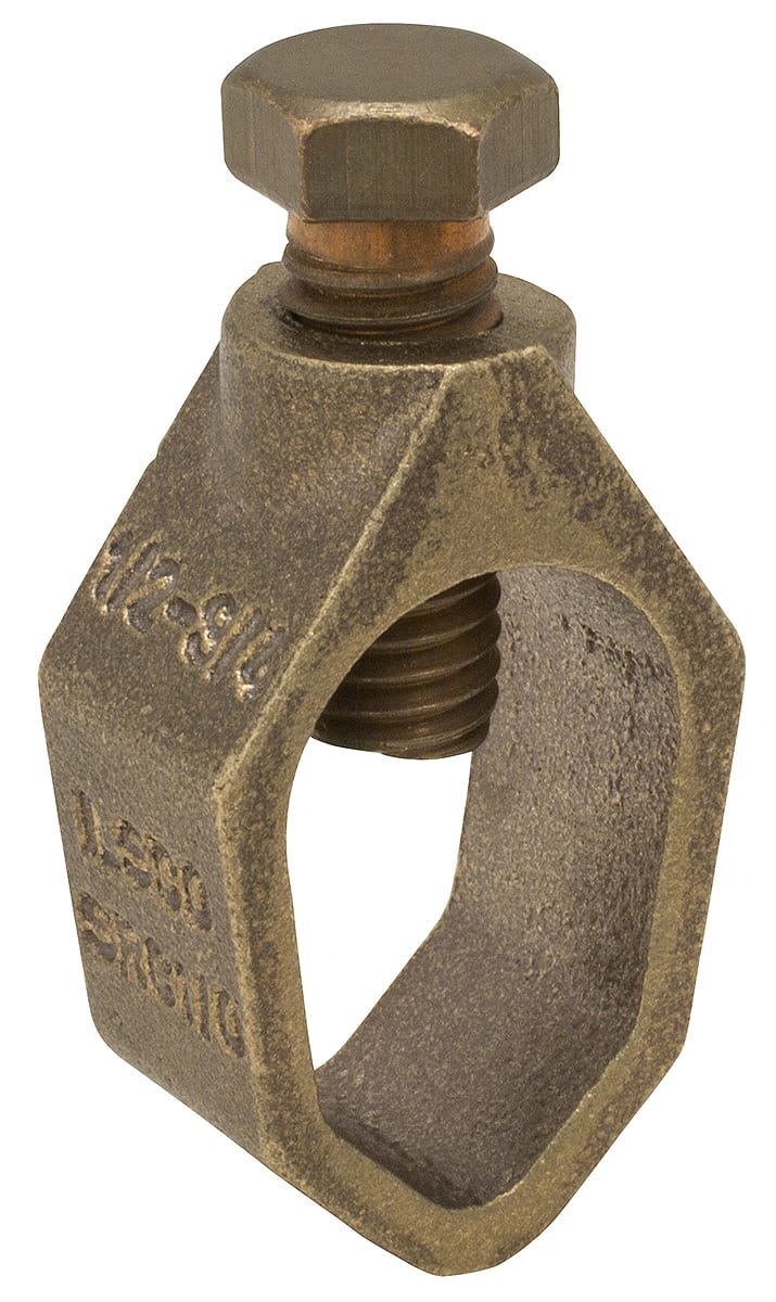 Ilsco - Ilsco SRC-1/0 Permaground Bronze Ground Rod Clamp, Conductor Range 1/0-10 Sol, Ground Rod Sizes 3/8 to 3/4in, UL, CSA