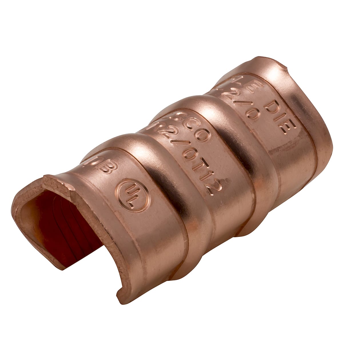 Ilsco - Ilsco TWCTR2/0T12 Permaground Copper Thin Wall C-Tap, Main Conductor Range 2/0-1, Tap Range 1-12, Purple Color Code, UL
