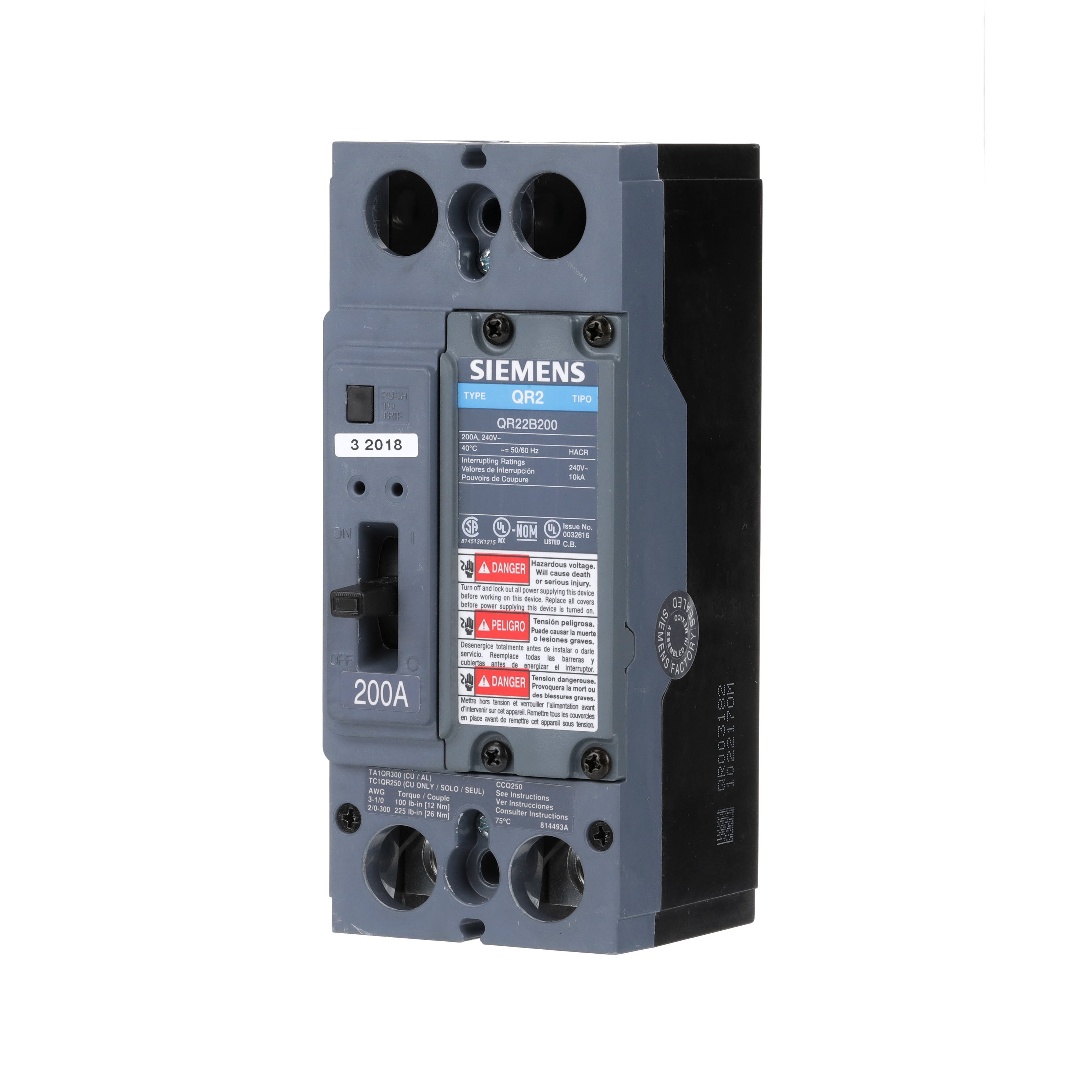 Siemens - Siemens HQR22B175 QR MCCB,65kA@2
