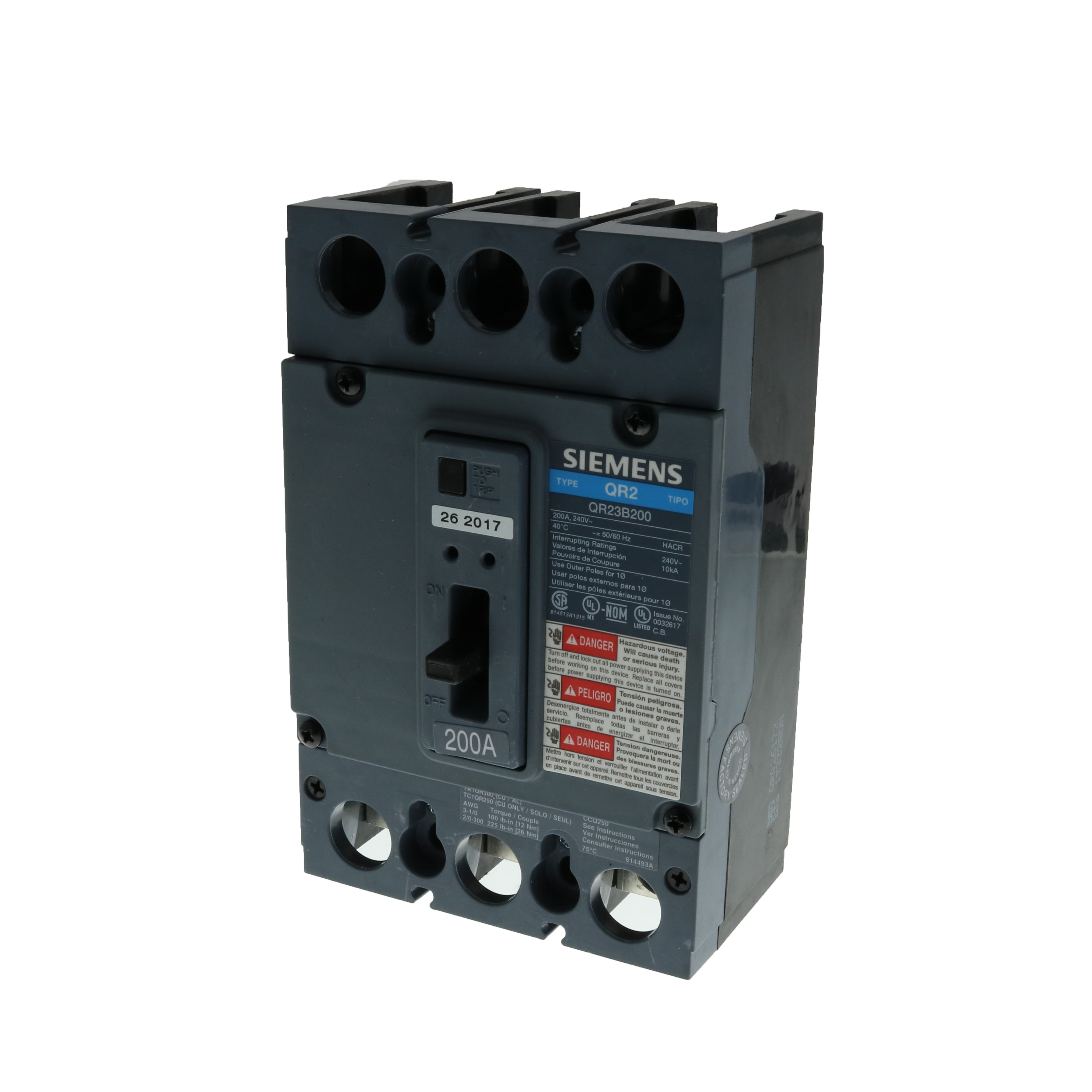 Siemens - Siemens QR23B225 QR MCCB,10kA@24