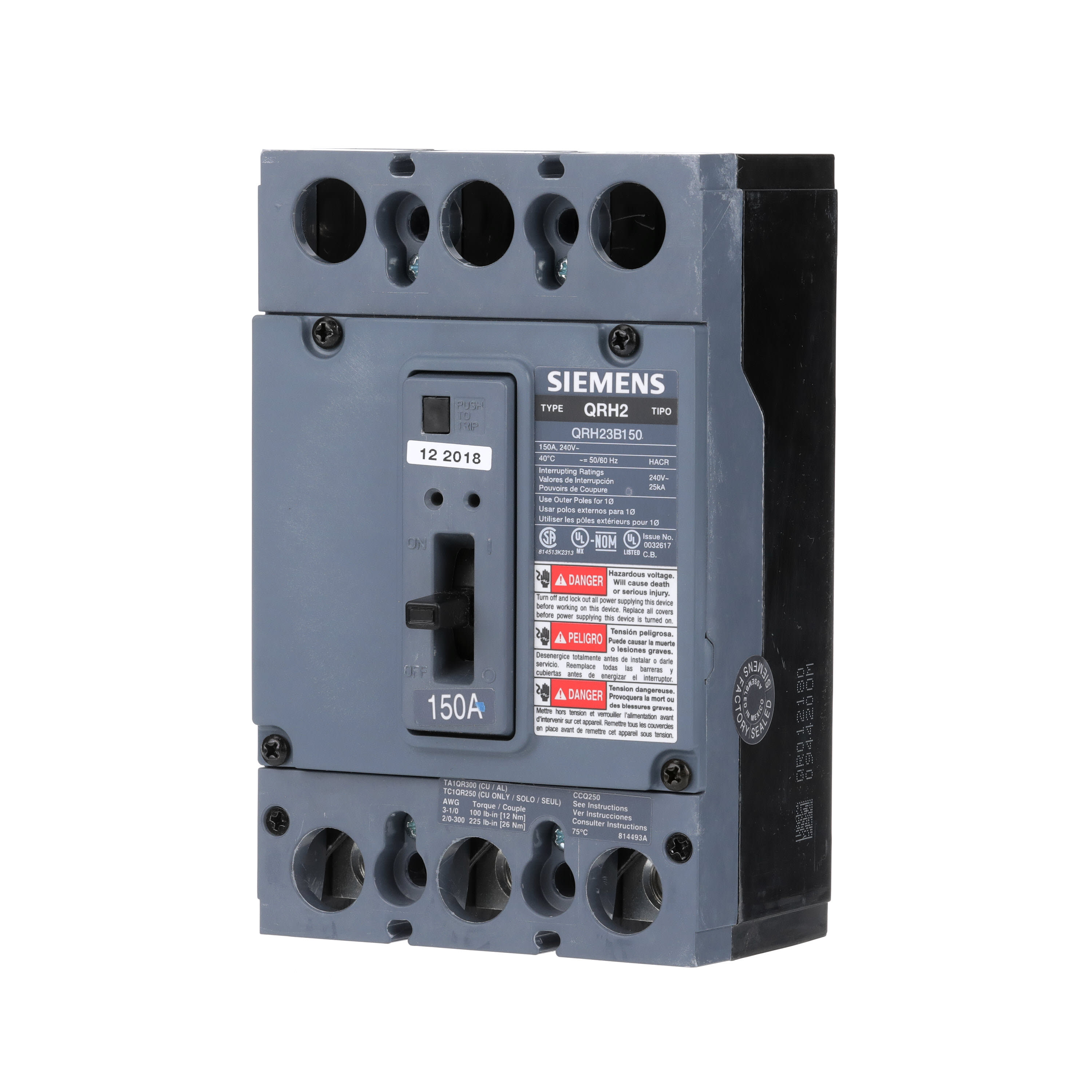 Siemens - Siemens QRH23B125 QR MCCB,25kA@2