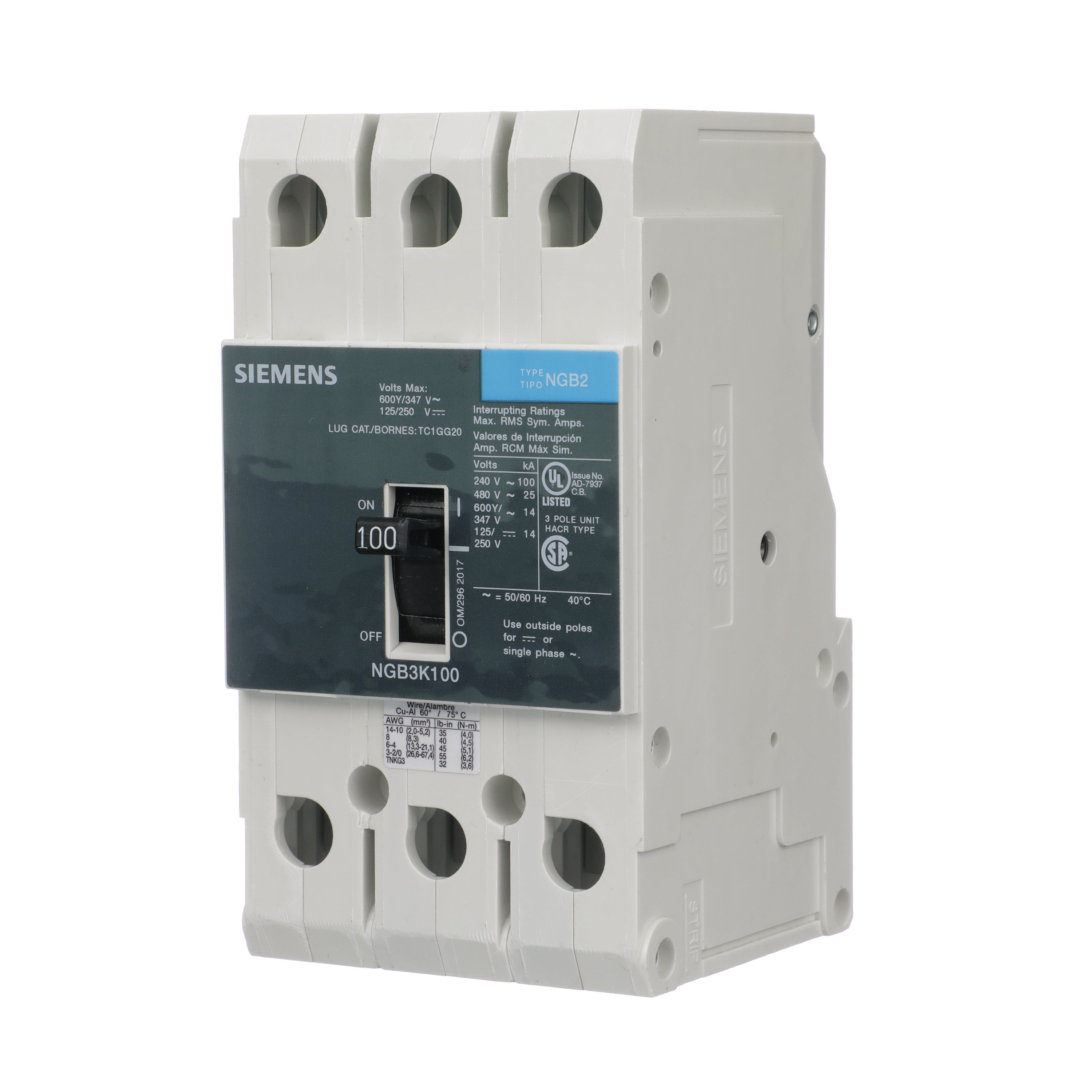 Siemens - Siemens NGB3K030B NGB2 MCCB, 600
