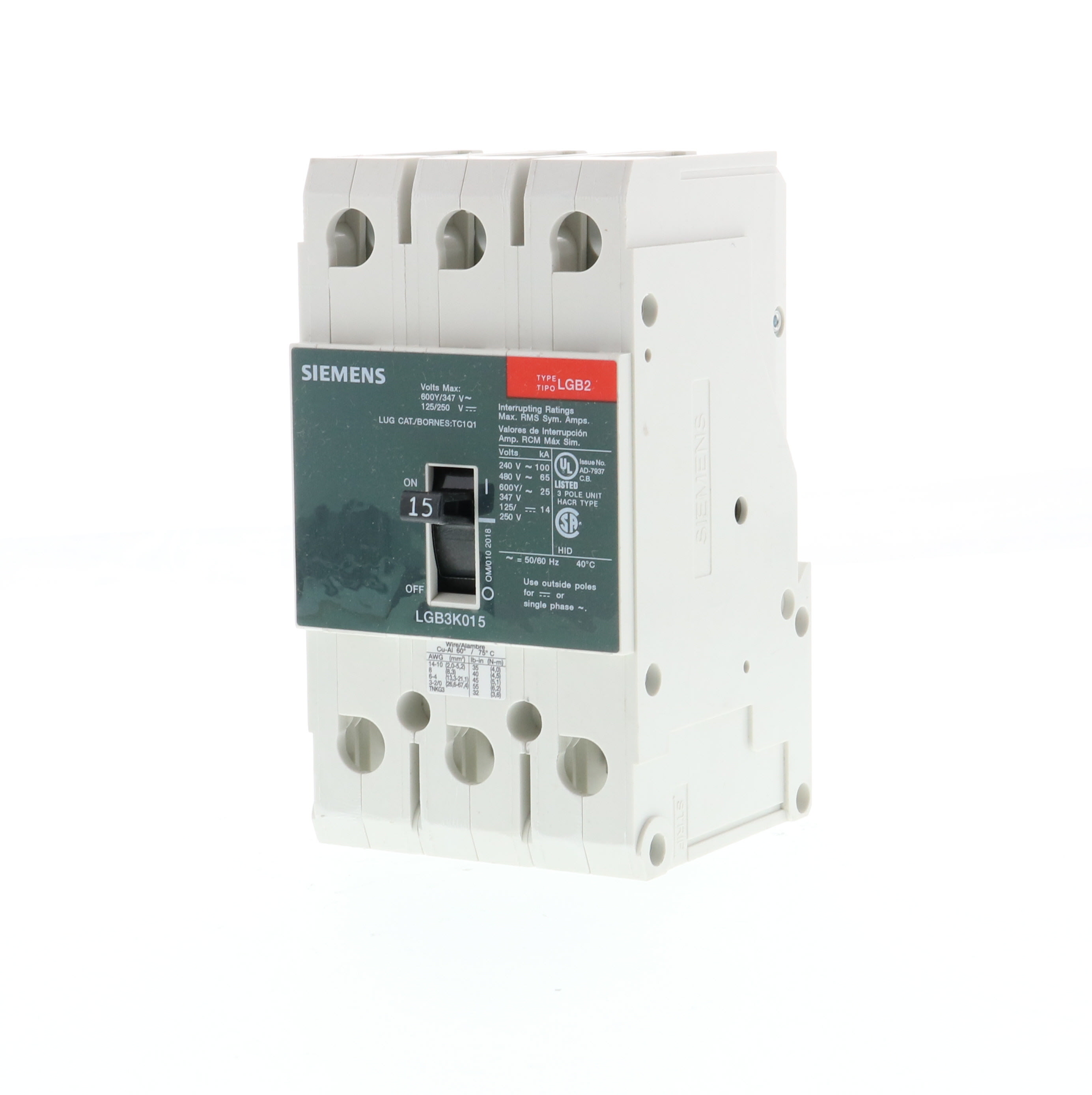 Siemens - Siemens LGB3K060B LGB2 MCCB, 600
