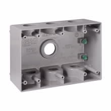 Crouse-Hinds - Crouse-Hinds Series TP7143 2-5/8 Inch Gray Die-Cast Aluminum 3-Gang Weatherproof Outlet Box