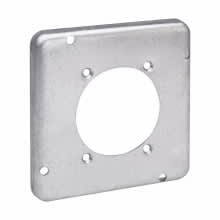 Crouse-Hinds - Crouse-Hinds TP734 4-11/16" Square Surface Cover, 1-Single Receptacle, 2.480" Dia., 1/2" Raised, 9.0cu.in, Steel