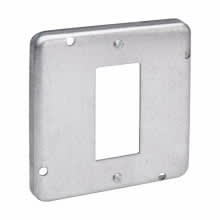 Crouse-Hinds - Crouse-Hinds TP738 4-11/16" Square Surface Cover, 1-GFCI, 1/2" Raised, 9.0cu.in, Steel