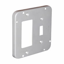 Crouse-Hinds - Crouse-Hinds TP740 4-11/16" Square Surface Cover, GFCI / Toggle, 1/2" Raised, 9.0cu.in, Steel