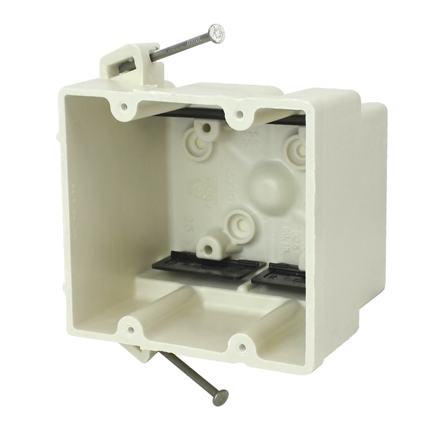 Allied Moulded Products - Allied Moulded Products 2300-NK 3 x 4 x 3-3/4 Inch 32.5 In. 2-Gang Fiberglass Angled Mid-Nail Switch/Receptacle Outlet Box