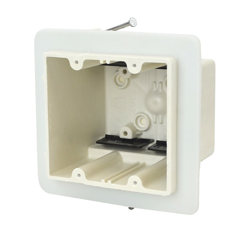 Allied Moulded Products - Allied Moulded Products 2302-NKV 3-7/16 x 4 x 3-3/4 Inch 37 In. 2-Gang Angled Mid-Nail Switch/Receptacle Outlet Box